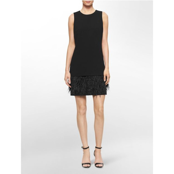 calvin klein feather dress